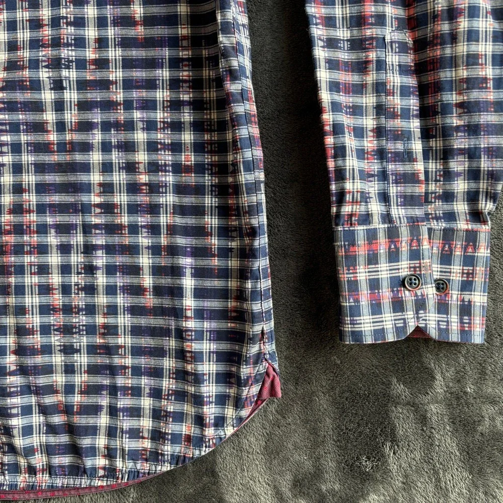 Vicente‎ Black Mens Plaid Check Button Up Shirt Casual Dress Shirt